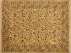 handmade Traditional Irfan Beige Gray Hand Knotted RECTANGLE 100% WOOL area rug 9x13