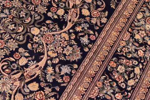 handmade Traditional Tamour Blue Gold Hand Knotted RECTANGLE 100% WOOL area rug 9x12