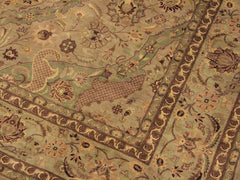 handmade Transitional Agra #2 Taupe Green Hand Knotted RECTANGLE 100% WOOL area rug 9x12