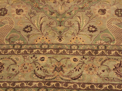 handmade Transitional Agra #2 Taupe Green Hand Knotted RECTANGLE 100% WOOL area rug 9x12