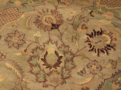 handmade Transitional Agra #2 Taupe Green Hand Knotted RECTANGLE 100% WOOL area rug 9x12