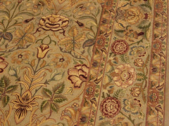 handmade Traditional Lily Taupe Red Hand Knotted RECTANGLE 100% WOOL area rug 9x12