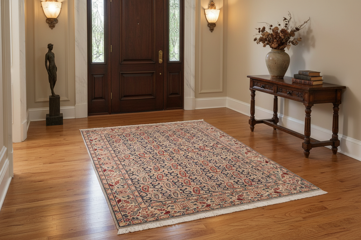 handmade Transitional Guhm Blue Beige Hand Knotted RECTANGLE 100% WOOL area rug 5x7