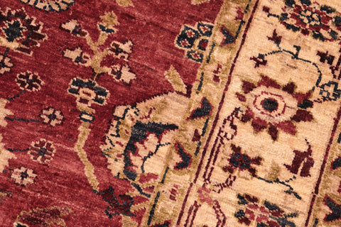 handmade Traditional Kafkaz Red Ivory Hand Knotted RECTANGLE 100% WOOL area rug 5x6