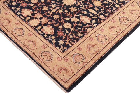 handmade Traditional Kafkaz Blue Tan Hand Knotted RECTANGLE 100% WOOL area rug 5x7