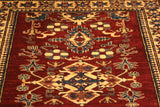 handmade Geometric Super Kazak Red Gold Hand Knotted RECTANGLE 100% WOOL area rug 4 x 6