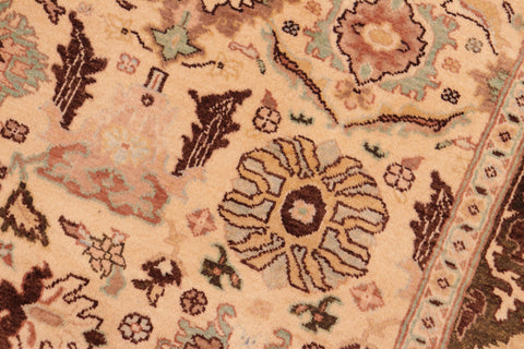 handmade Transitional Sultanabad Beige Green Hand Knotted RECTANGLE 100% WOOL area rug 5 x 7