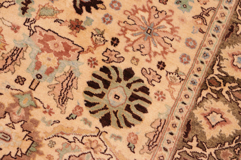 handmade Transitional Sultanabad Beige Green Hand Knotted RECTANGLE 100% WOOL area rug 5x7