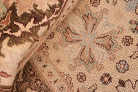 handmade Transitional Sultanabad Beige Green Hand Knotted RECTANGLE 100% WOOL area rug 5x7