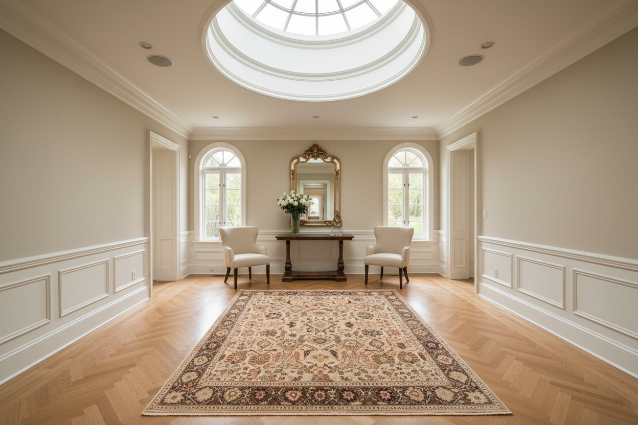 handmade Transitional Sultanabad Beige Green Hand Knotted RECTANGLE 100% WOOL area rug 5 x 7
