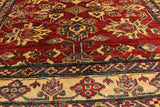handmade Geometric Super Kazak Red Gold Hand Knotted RECTANGLE 100% WOOL area rug 4 x 5
