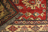 handmade Geometric Super Kazak Red Gold Hand Knotted RECTANGLE 100% WOOL area rug 4 x 5