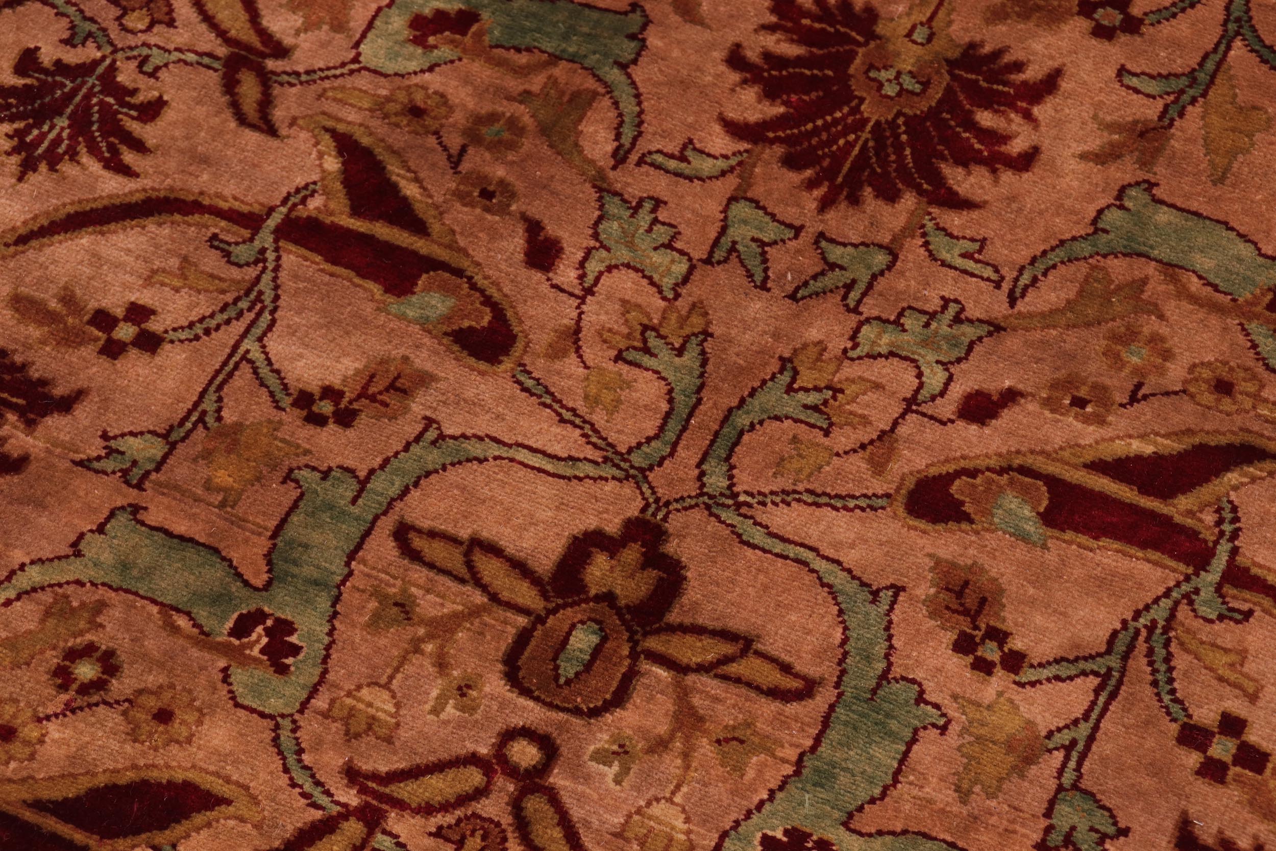 handmade Transitional  Lt. Brown Drk. Red Hand Knotted RECTANGLE 100% WOOL area rug 5 x 7