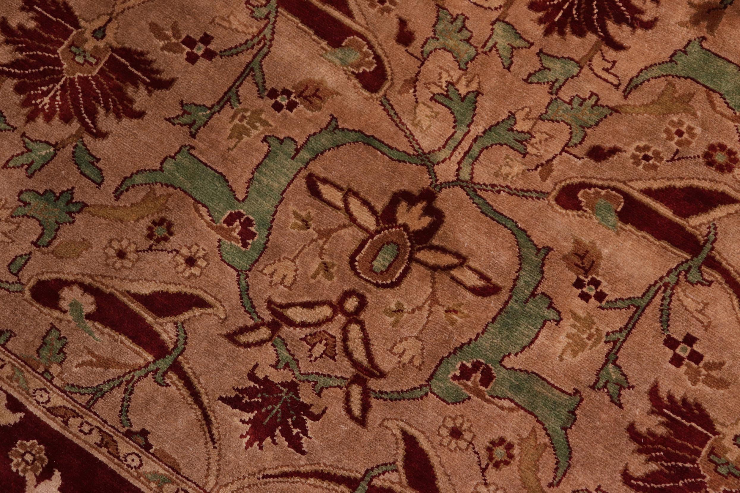 handmade Transitional  Lt. Brown Drk. Red Hand Knotted RECTANGLE 100% WOOL area rug 5x7