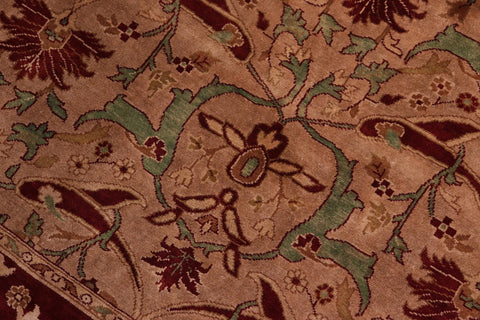 handmade Transitional  Lt. Brown Drk. Red Hand Knotted RECTANGLE 100% WOOL area rug 5x7