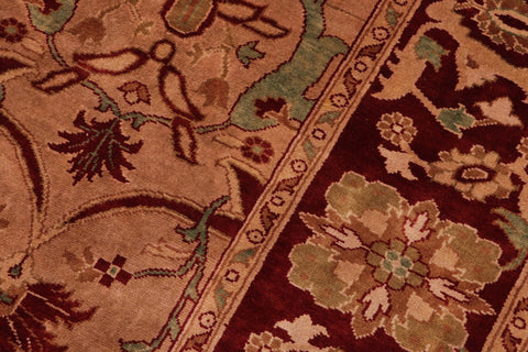 handmade Transitional  Lt. Brown Drk. Red Hand Knotted RECTANGLE 100% WOOL area rug 5 x 7