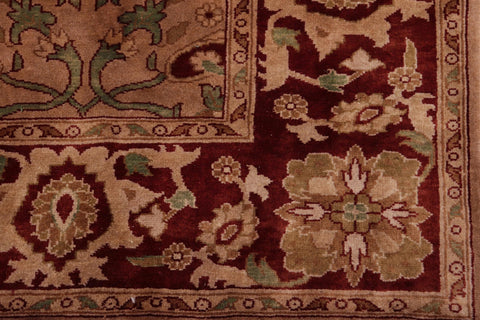 handmade Transitional  Lt. Brown Drk. Red Hand Knotted RECTANGLE 100% WOOL area rug 5x7