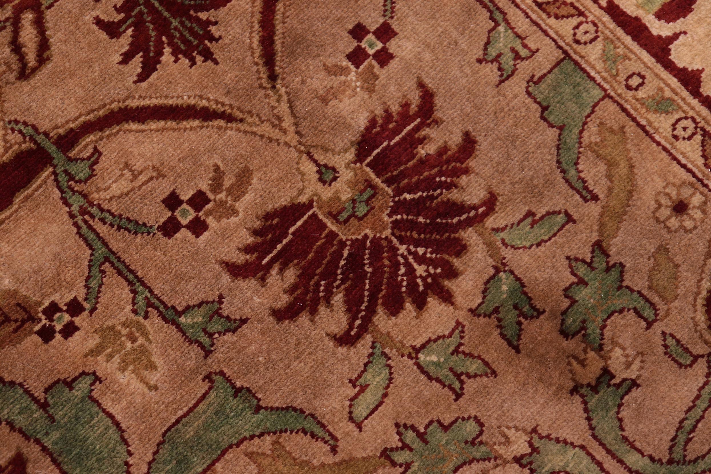 handmade Transitional  Lt. Brown Drk. Red Hand Knotted RECTANGLE 100% WOOL area rug 5x7