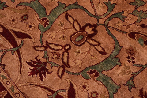 handmade Transitional  Lt. Brown Drk. Red Hand Knotted RECTANGLE 100% WOOL area rug 5 x 7