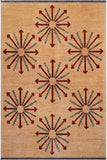 Shabby Chic Ziegler Louann Tan/Red Wool Rug - 5'2'' x 6'8''