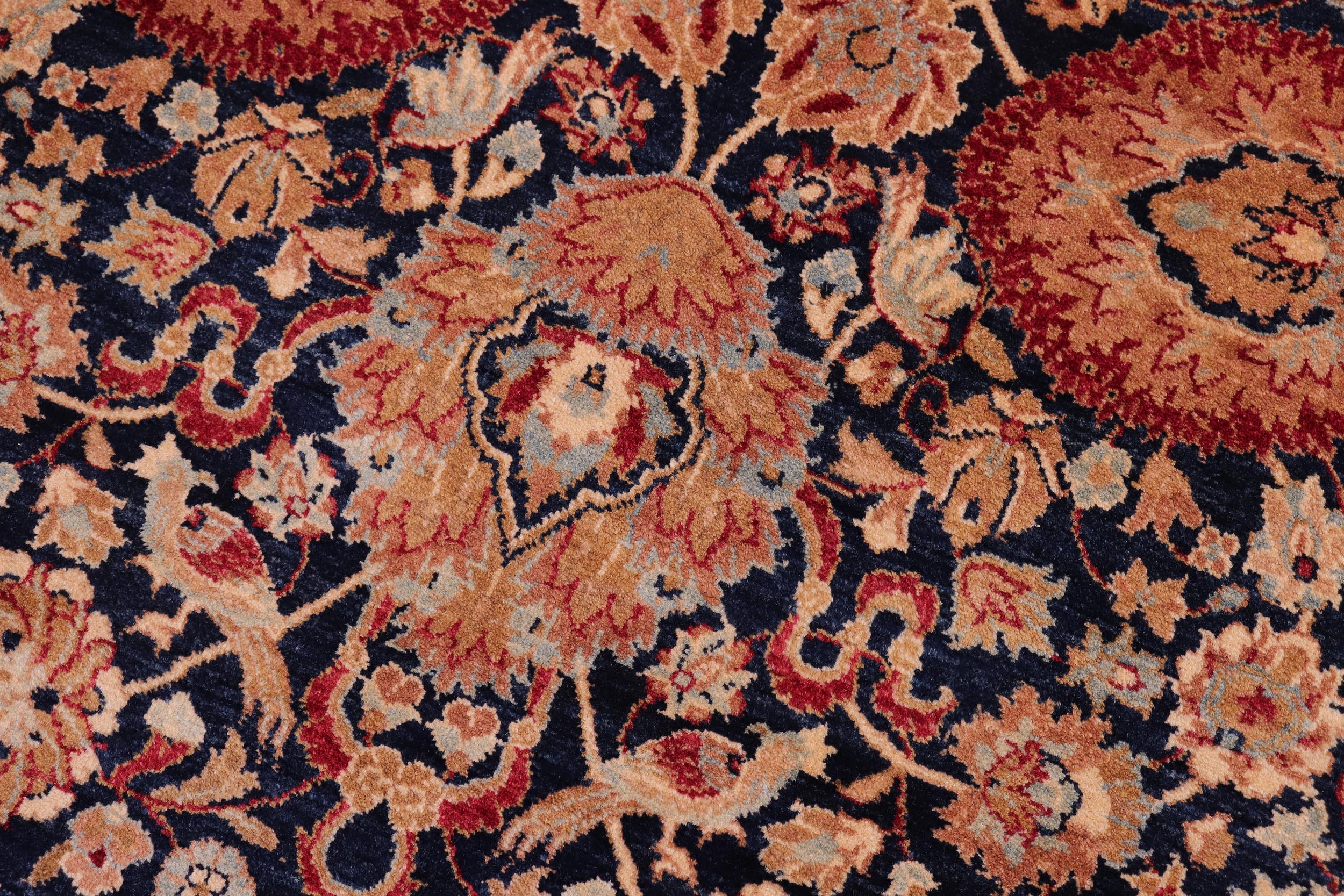 handmade Transitional Anmol Agra Blue Red Hand Knotted RECTANGLE 100% WOOL area rug 5 x 7