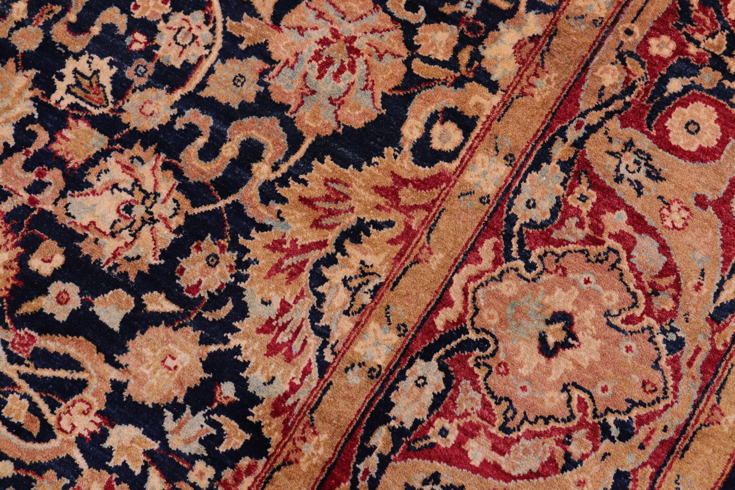 handmade Transitional Anmol Agra Blue Red Hand Knotted RECTANGLE 100% WOOL area rug 5 x 7