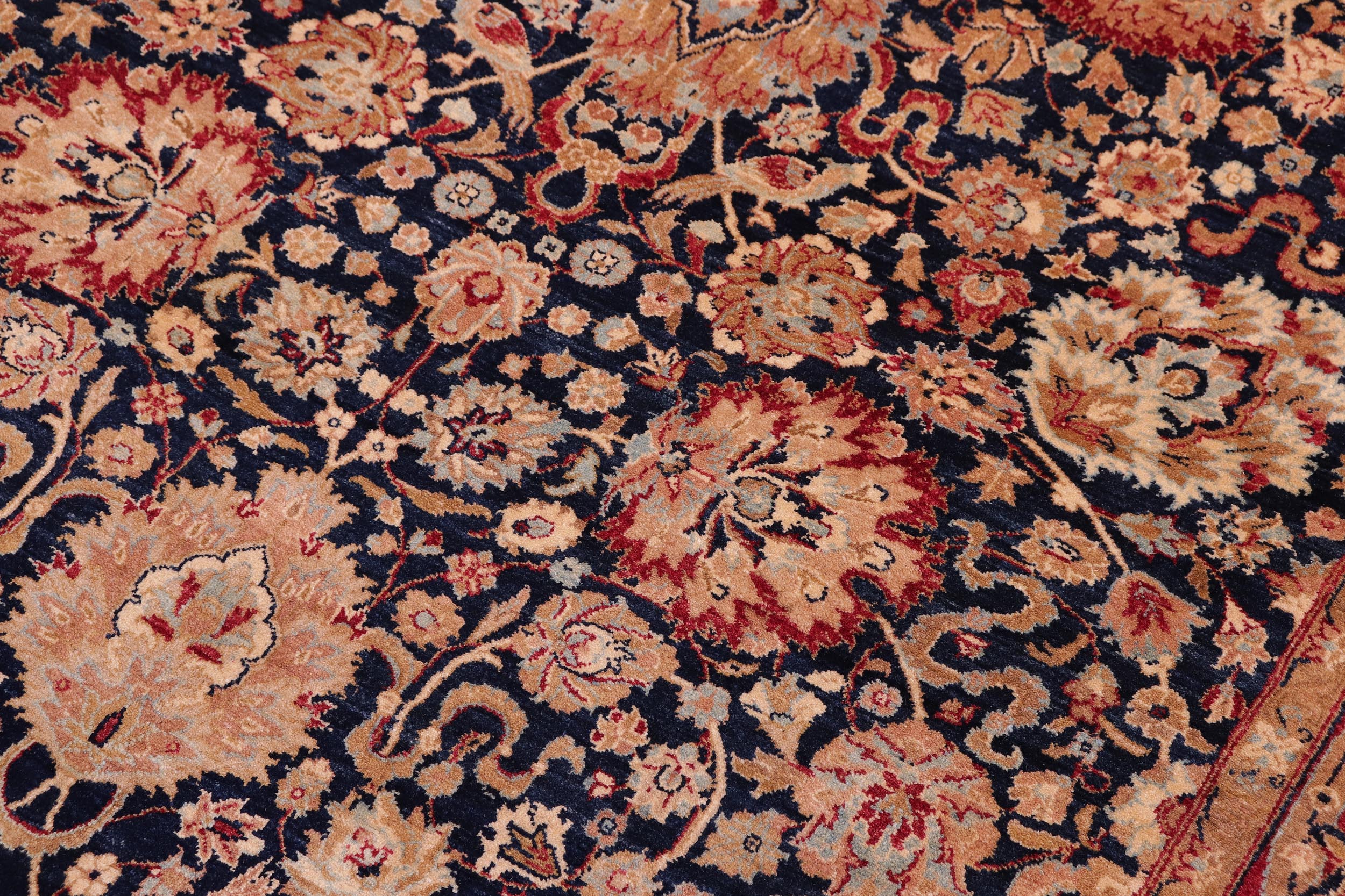 handmade Transitional Anmol Agra Blue Red Hand Knotted RECTANGLE 100% WOOL area rug 5 x 7