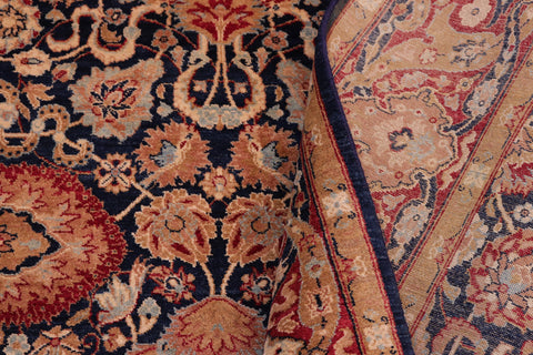handmade Transitional Anmol Agra Blue Red Hand Knotted RECTANGLE 100% WOOL area rug 5 x 7