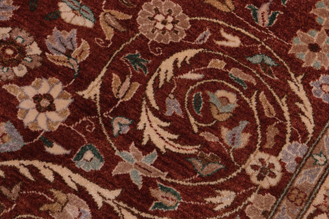 handmade Traditional Lahore Rust Tan Hand Knotted RECTANGLE 100% WOOL area rug 5' x 7'