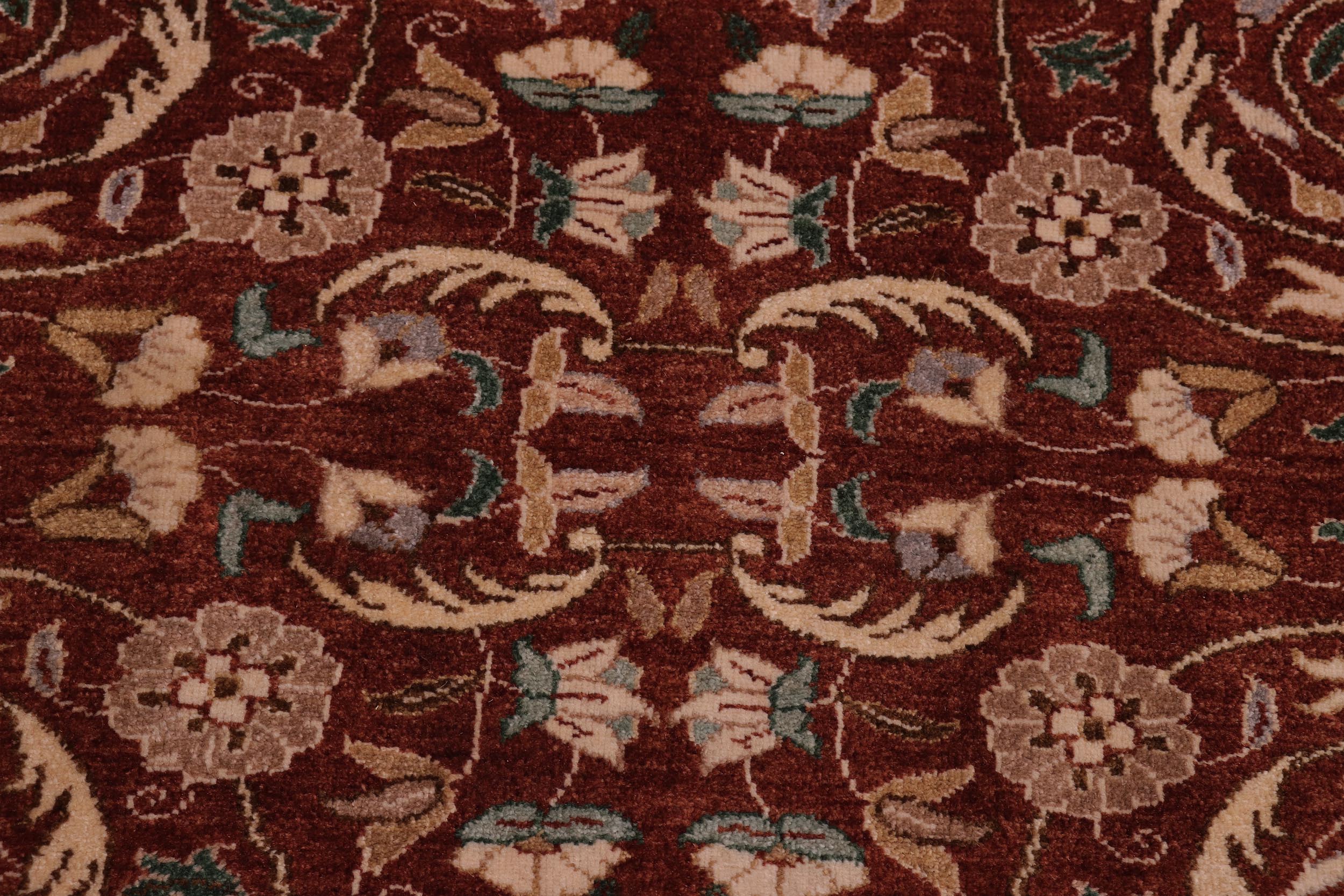 handmade Traditional Lahore Rust Tan Hand Knotted RECTANGLE 100% WOOL area rug 5' x 7'