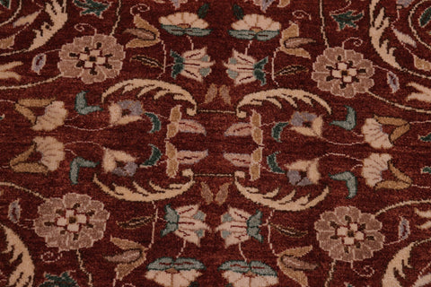 handmade Traditional Lahore Rust Tan Hand Knotted RECTANGLE 100% WOOL area rug 5' x 7'