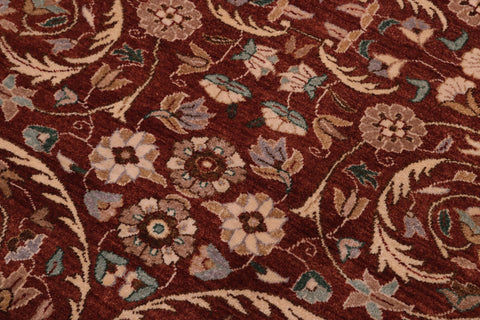 handmade Traditional Lahore Rust Tan Hand Knotted RECTANGLE 100% WOOL area rug 5' x 7'