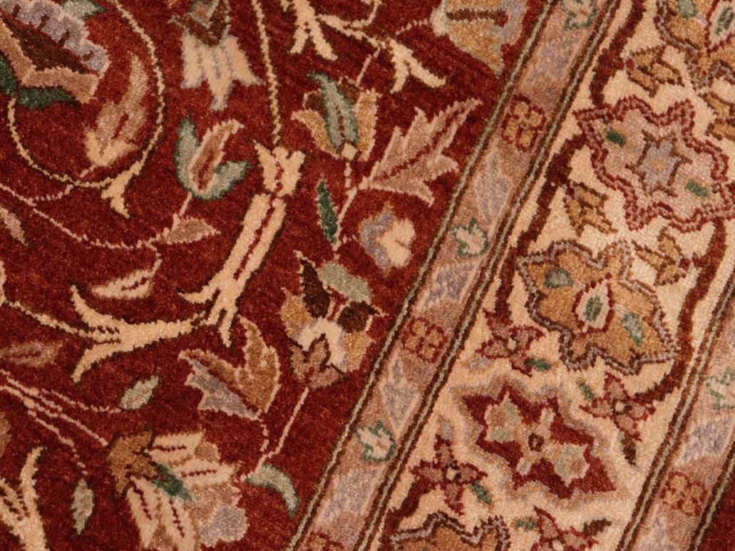 handmade Traditional Lahore Rust Tan Hand Knotted RECTANGLE 100% WOOL area rug 5x7