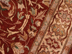 handmade Traditional Lahore Rust Tan Hand Knotted RECTANGLE 100% WOOL area rug 5x7