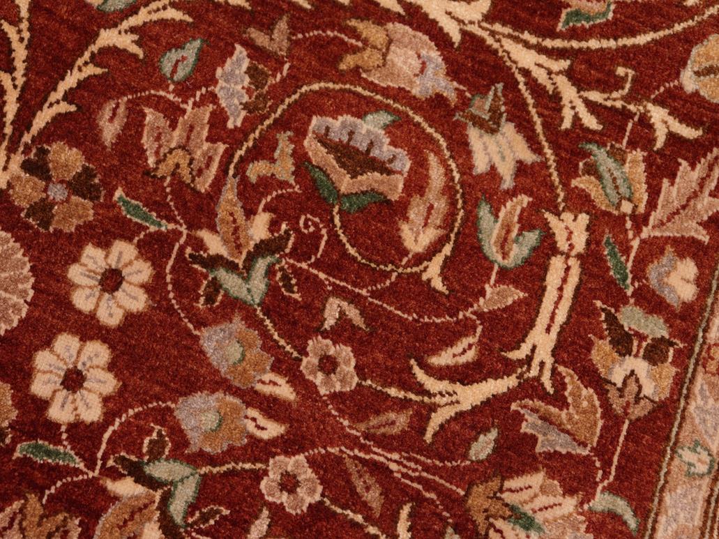 handmade Traditional Lahore Rust Tan Hand Knotted RECTANGLE 100% WOOL area rug 5x7