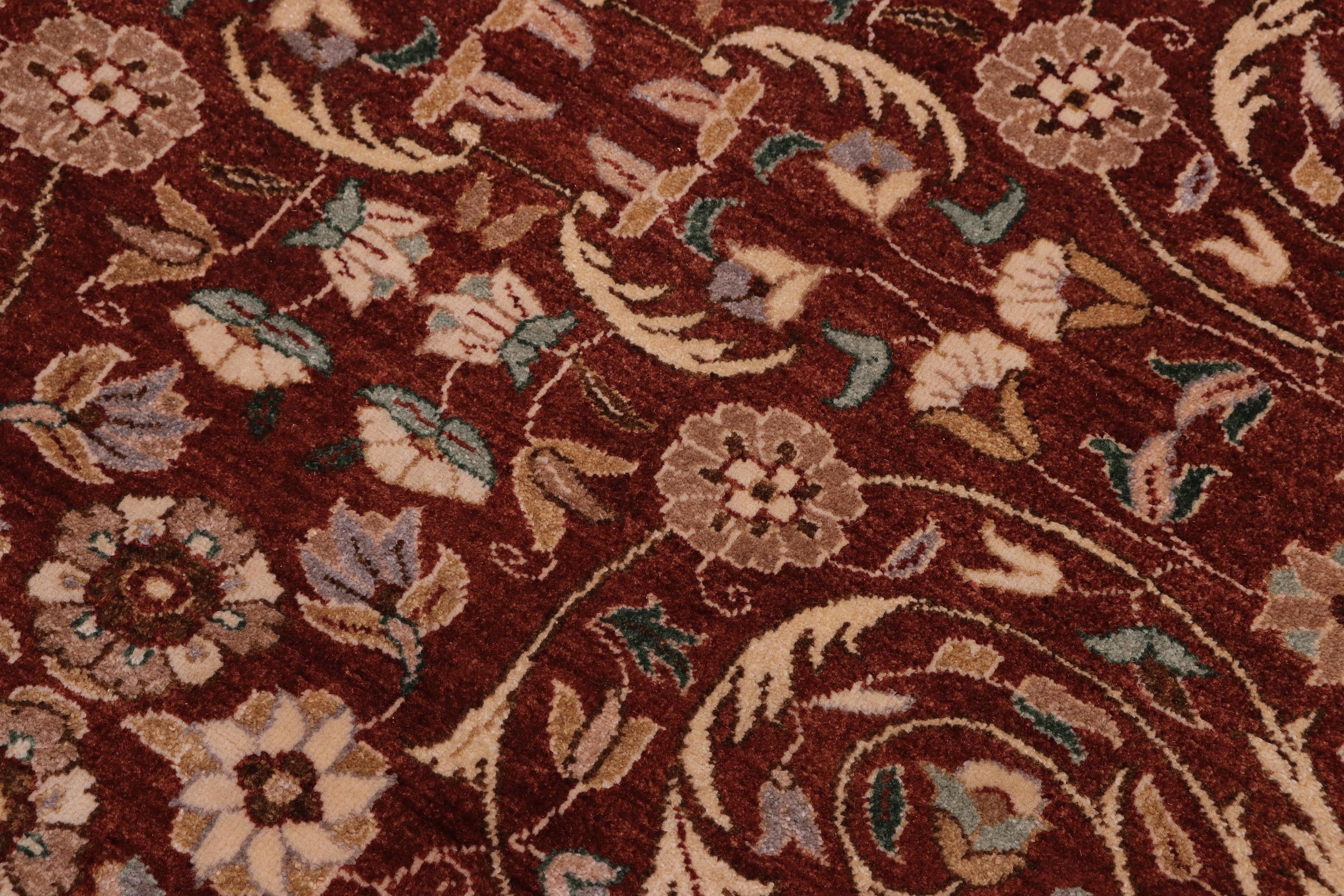 handmade Traditional Lahore Rust Tan Hand Knotted RECTANGLE 100% WOOL area rug 5' x 7'