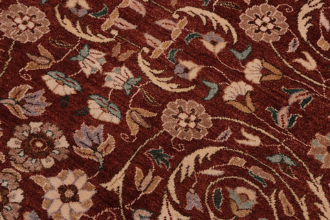 handmade Traditional Lahore Rust Tan Hand Knotted RECTANGLE 100% WOOL area rug 5' x 7'