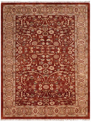 handmade Traditional Lahore Rust Tan Hand Knotted RECTANGLE 100% WOOL area rug 5x7