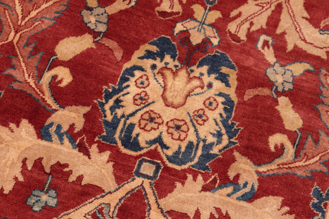 handmade Traditional Lahore Rust Tan Hand Knotted RECTANGLE 100% WOOL area rug 5' x 7'