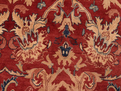 handmade Traditional Lahore Rust Tan Hand Knotted RECTANGLE 100% WOOL area rug 5x7