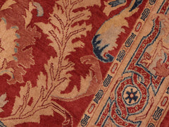 handmade Traditional Lahore Rust Tan Hand Knotted RECTANGLE 100% WOOL area rug 5x7