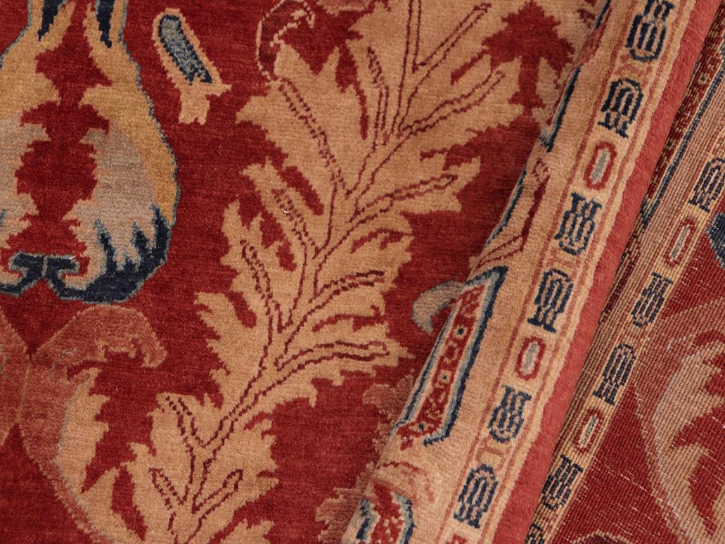 handmade Traditional Lahore Rust Tan Hand Knotted RECTANGLE 100% WOOL area rug 5x7