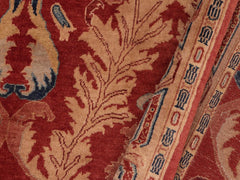 handmade Traditional Lahore Rust Tan Hand Knotted RECTANGLE 100% WOOL area rug 5x7