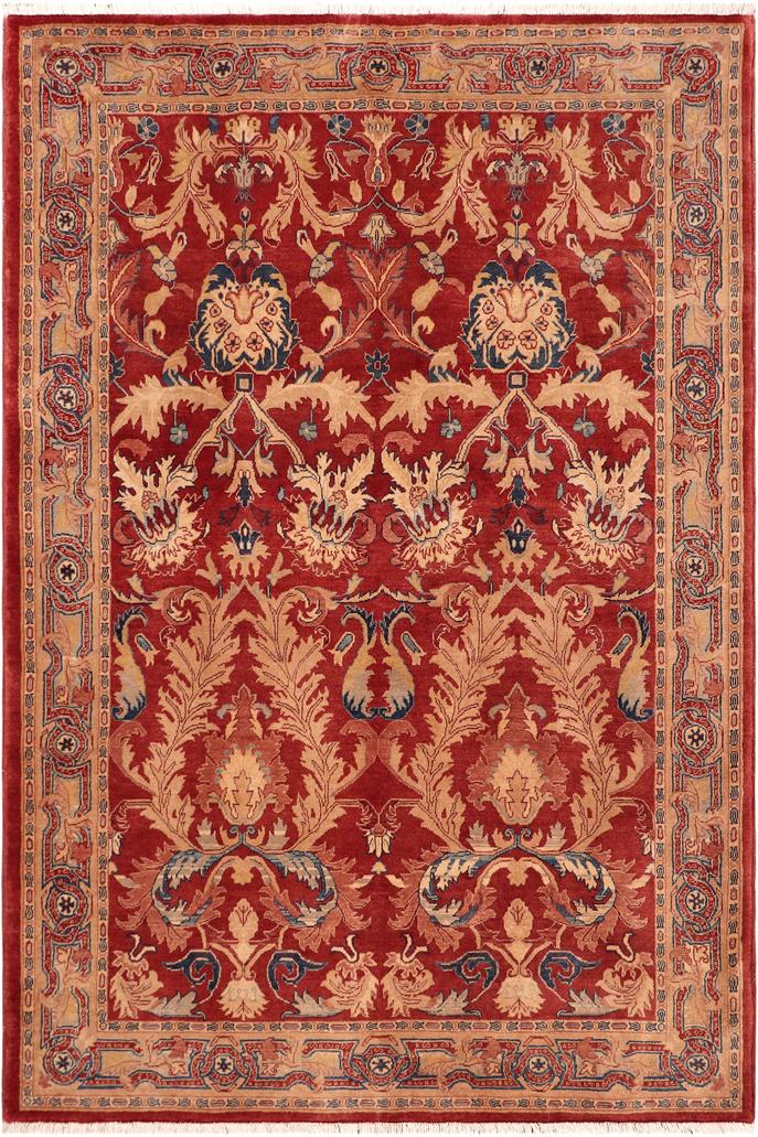 Antique Vegetable Dyed Philomen Rust/Tan Wool Rug - 4'10''X6'11''