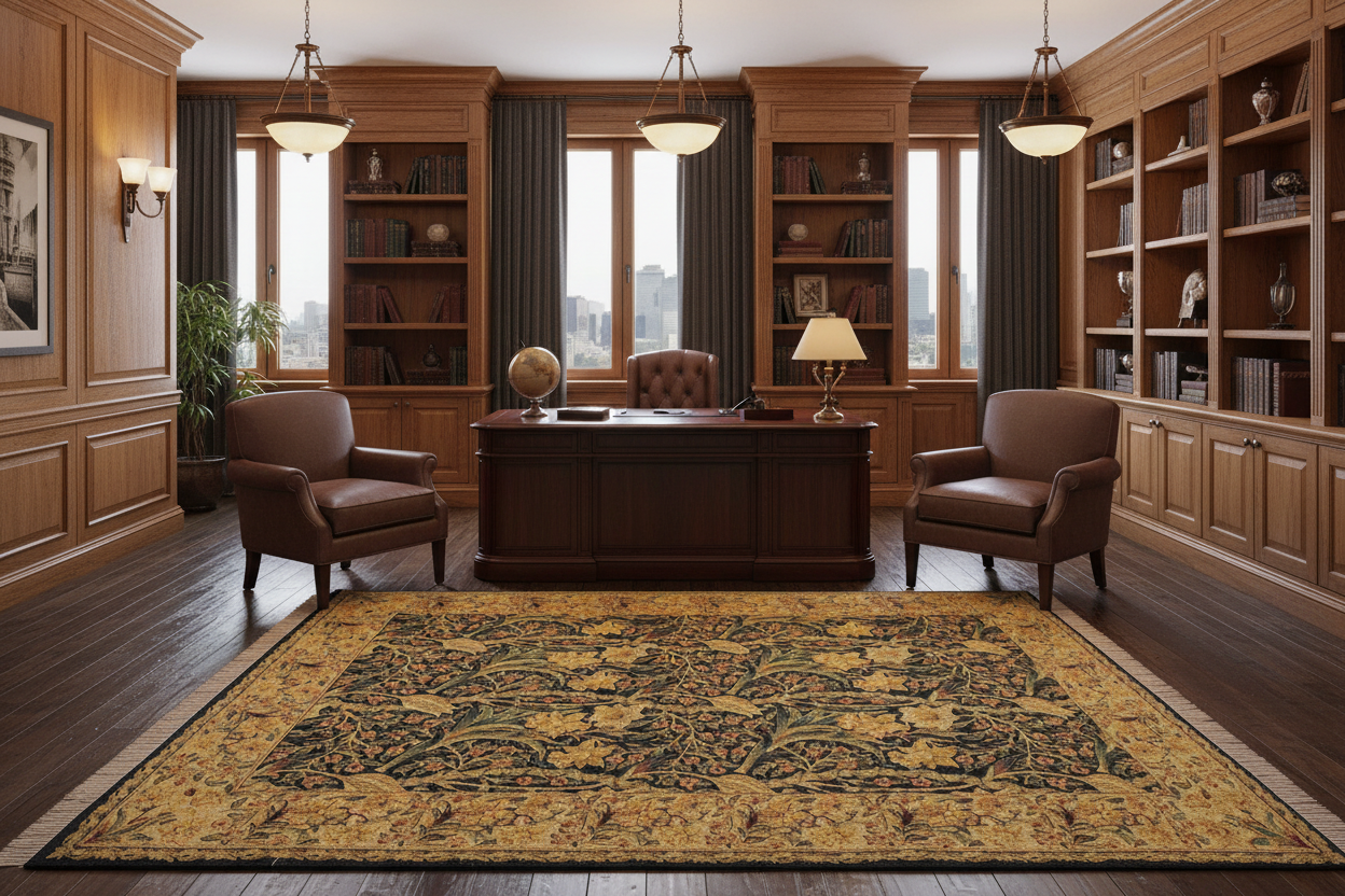 handmade Transitional Dafodils Blue Taupe Hand Knotted RECTANGLE 100% WOOL area rug 4x6