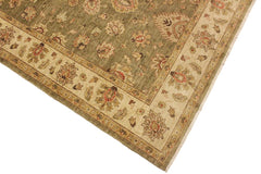 handmade Traditional Kafkaz Lt. Green Ivory Hand Knotted RECTANGLE 100% WOOL area rug 5X7