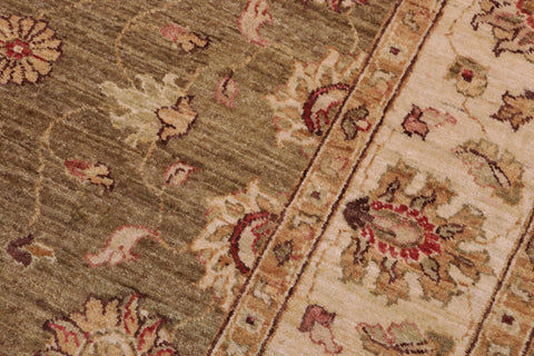 handmade Traditional Kafkaz Lt. Green Ivory Hand Knotted RECTANGLE 100% WOOL area rug 5x7