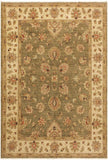 handmade Traditional Kafkaz Lt. Green Ivory Hand Knotted RECTANGLE 100% WOOL area rug 5 x 7