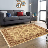 handmade Traditional Kafkaz Ivory Brown Hand Knotted RECTANGLE 100% WOOL area rug 5 x 7