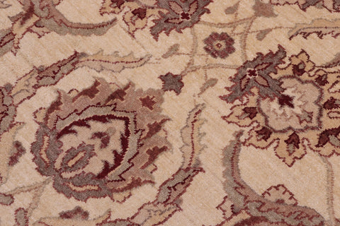 handmade Transitional Kafkaz Ivory Brown Hand Knotted RECTANGLE 100% WOOL area rug 5' x 7'